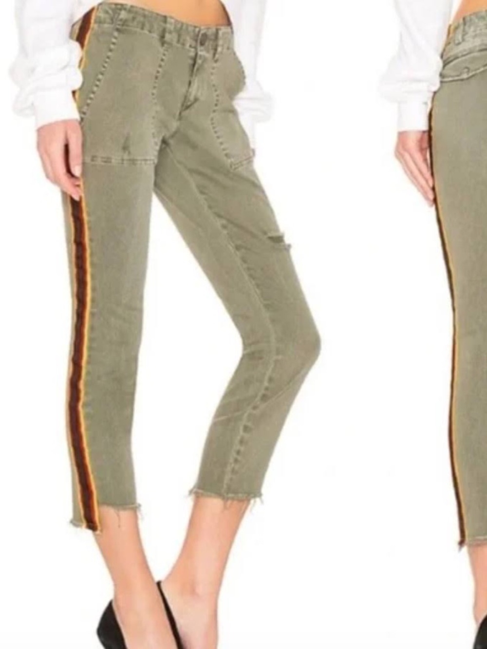 PAM & GELA UNIFORM STRIPE  HEM PANTS SIZE 24!